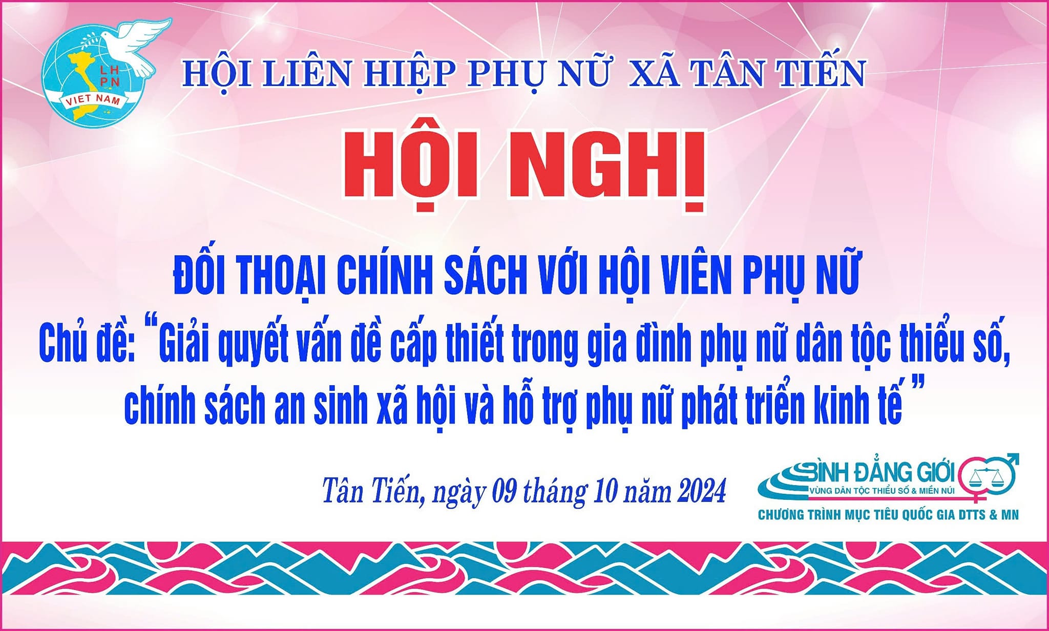 HỘI LHPN XÃ TÂN TIẾN TỔ CHỨC HỘI NGHỊ ĐỐI THOẠI CHÍNH SÁCH VỚI HỘI VIÊN PHỤ NỮ